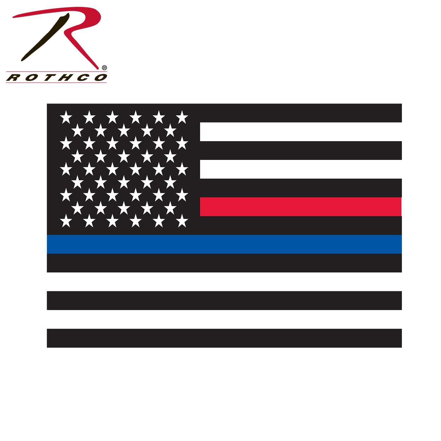 Rothco Thin Blue Line & Thin Red Line Flag Decal LARSON TACTICAL SUPPLY