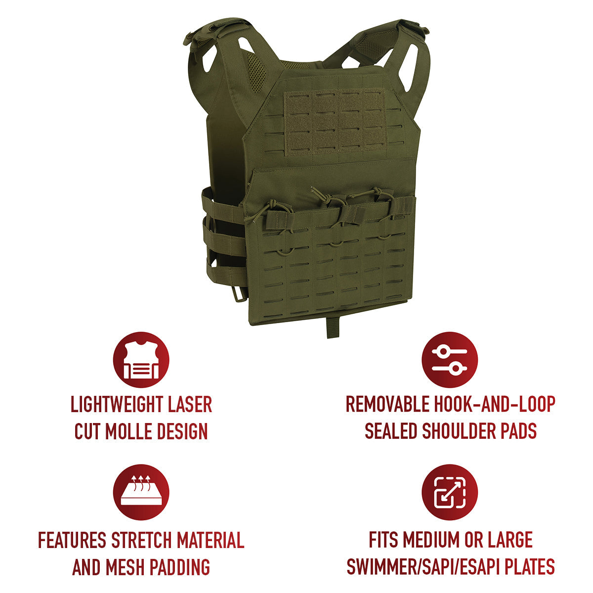 Rothco Laser Cut MOLLE Lightweight Armor Carrier Vest LARSON TACTICAL SUPPLY