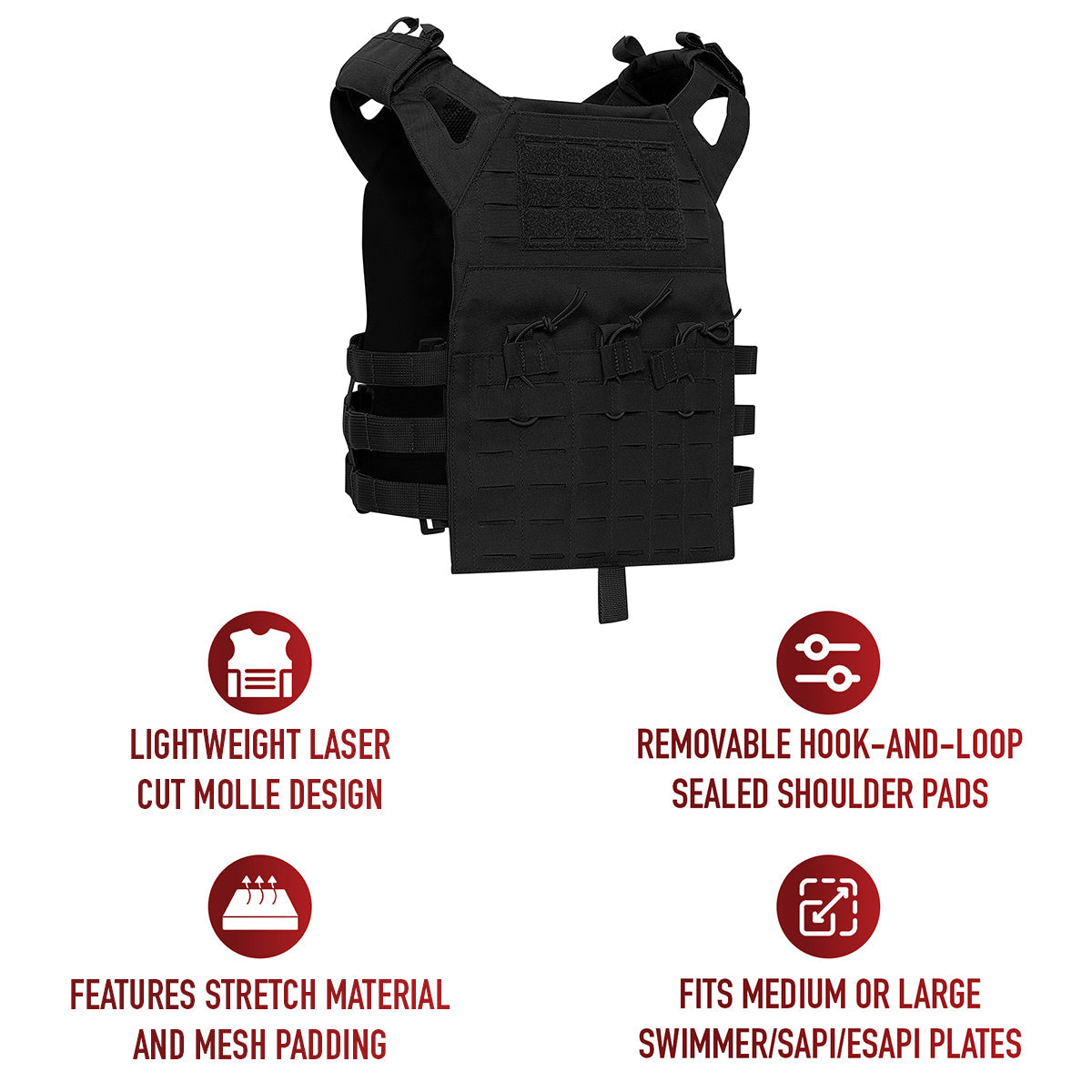 Rothco Laser Cut MOLLE Lightweight Armor Carrier Vest LARSON TACTICAL SUPPLY