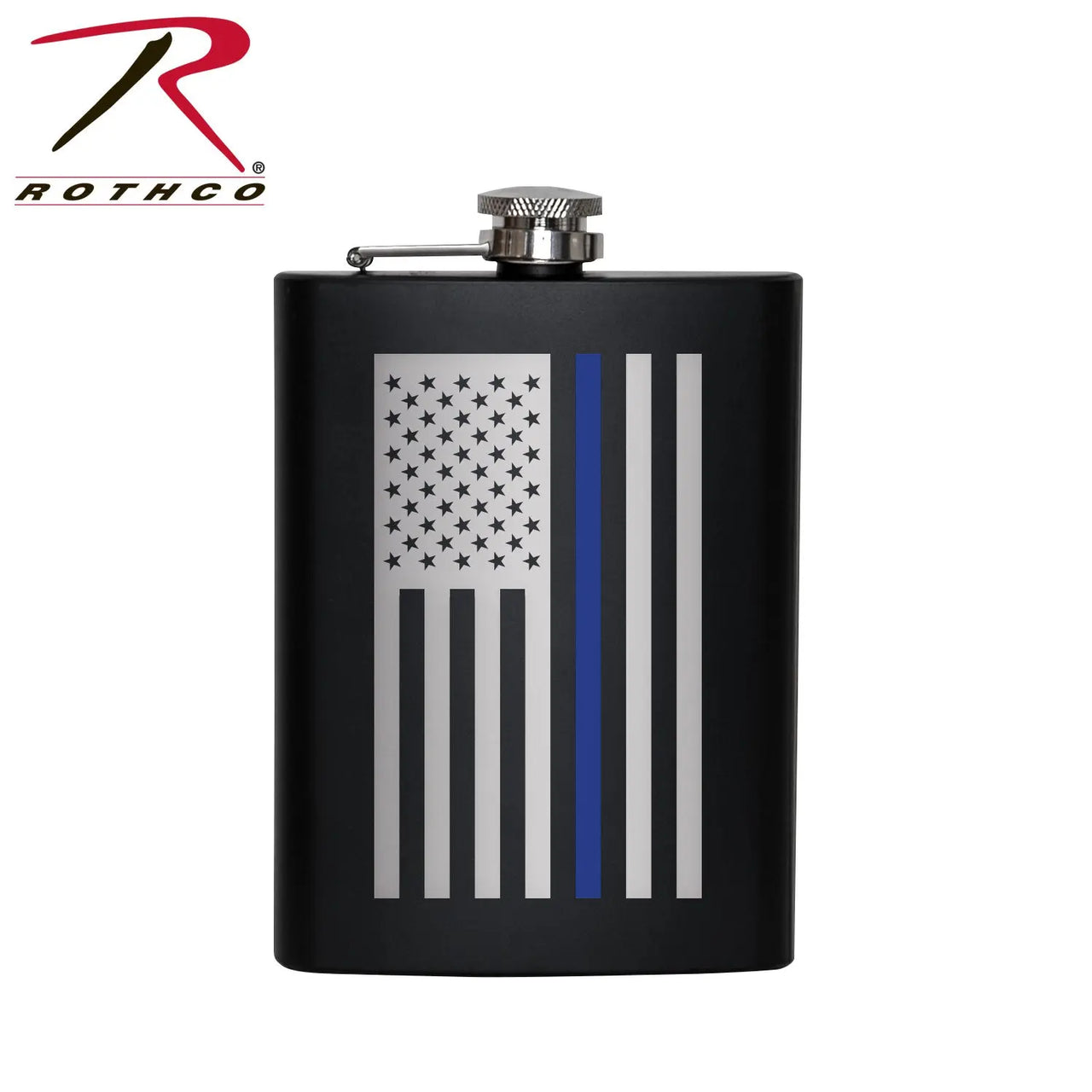 Rothco Stainless Steel Thin Blue Line Flag Flask LARSON TACTICAL SUPPLY