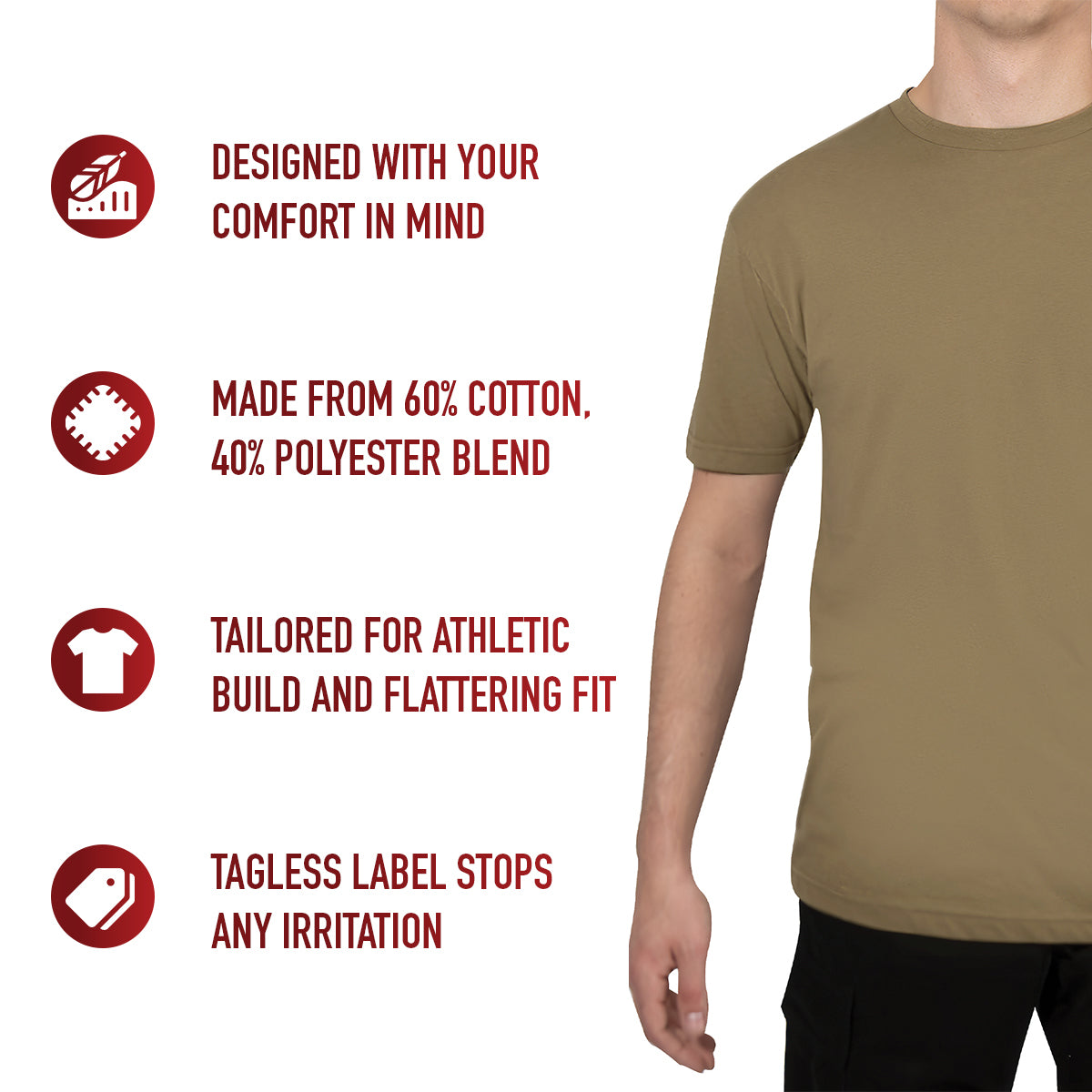 Rothco Athletic Fit Solid Color T-Shirt LARSON TACTICAL SUPPLY