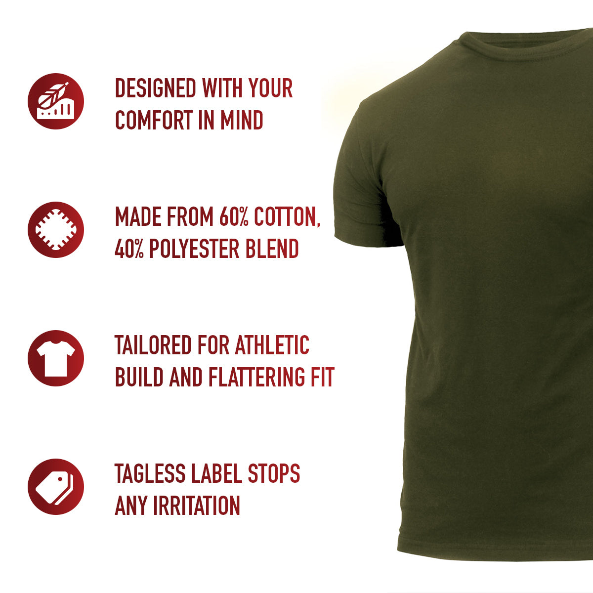Rothco Athletic Fit Solid Color T-Shirt LARSON TACTICAL SUPPLY