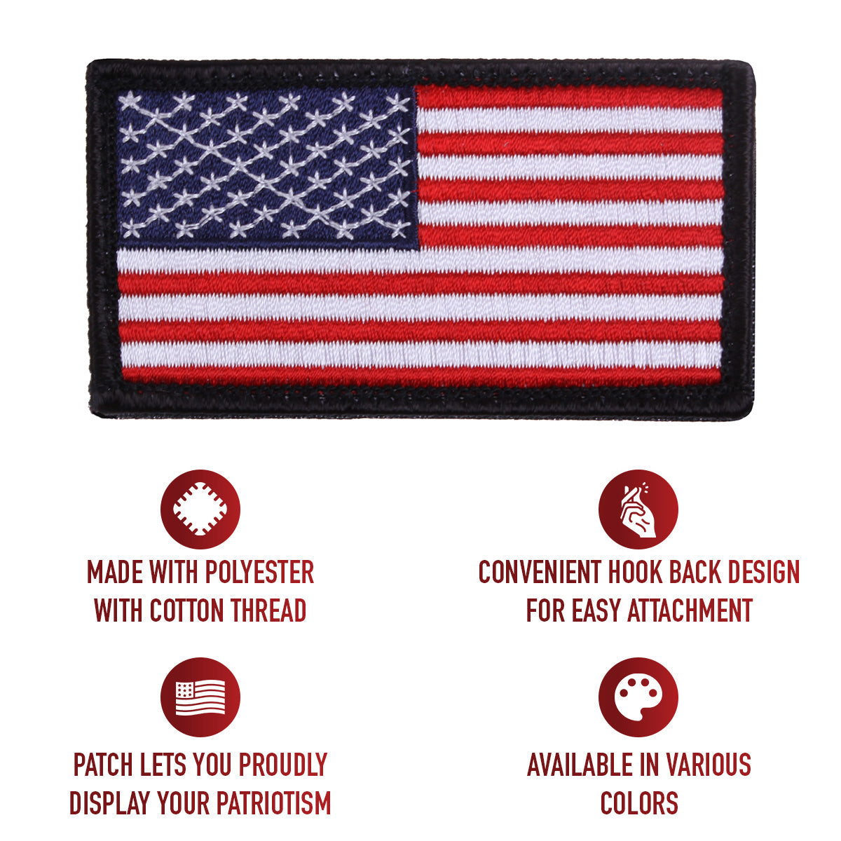 Rothco American Flag Patch - Hook Back LARSON TACTICAL SUPPLY