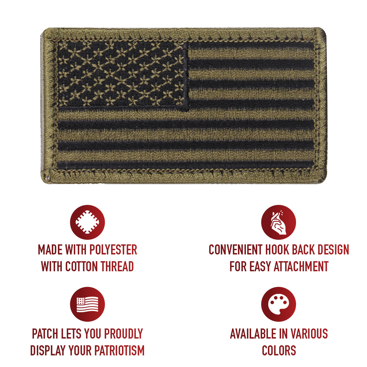 Rothco American Flag Patch - Hook Back LARSON TACTICAL SUPPLY