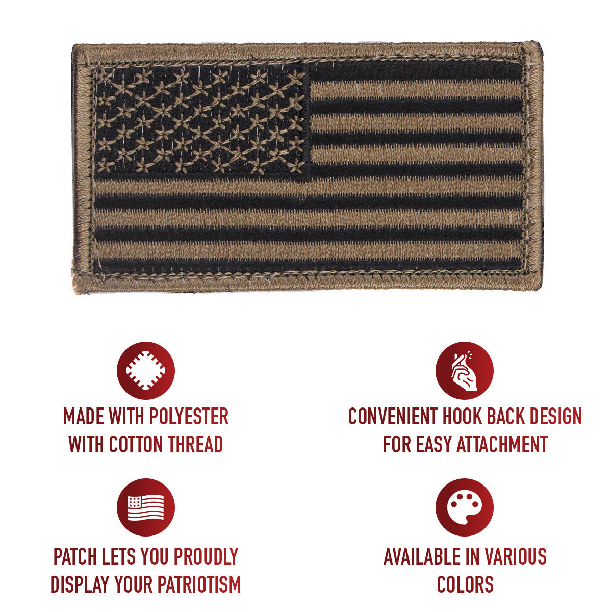Rothco American Flag Patch - Hook Back LARSON TACTICAL SUPPLY