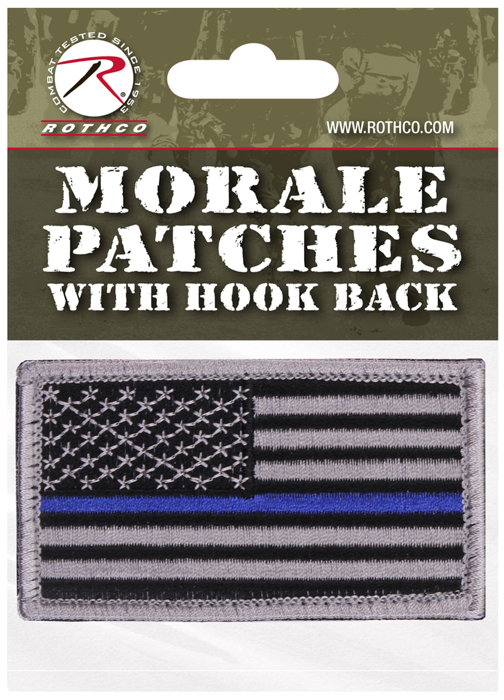 Rothco Thin Blue Line Police U.S. Flag Patch - Hook Back LARSON TACTICAL SUPPLY