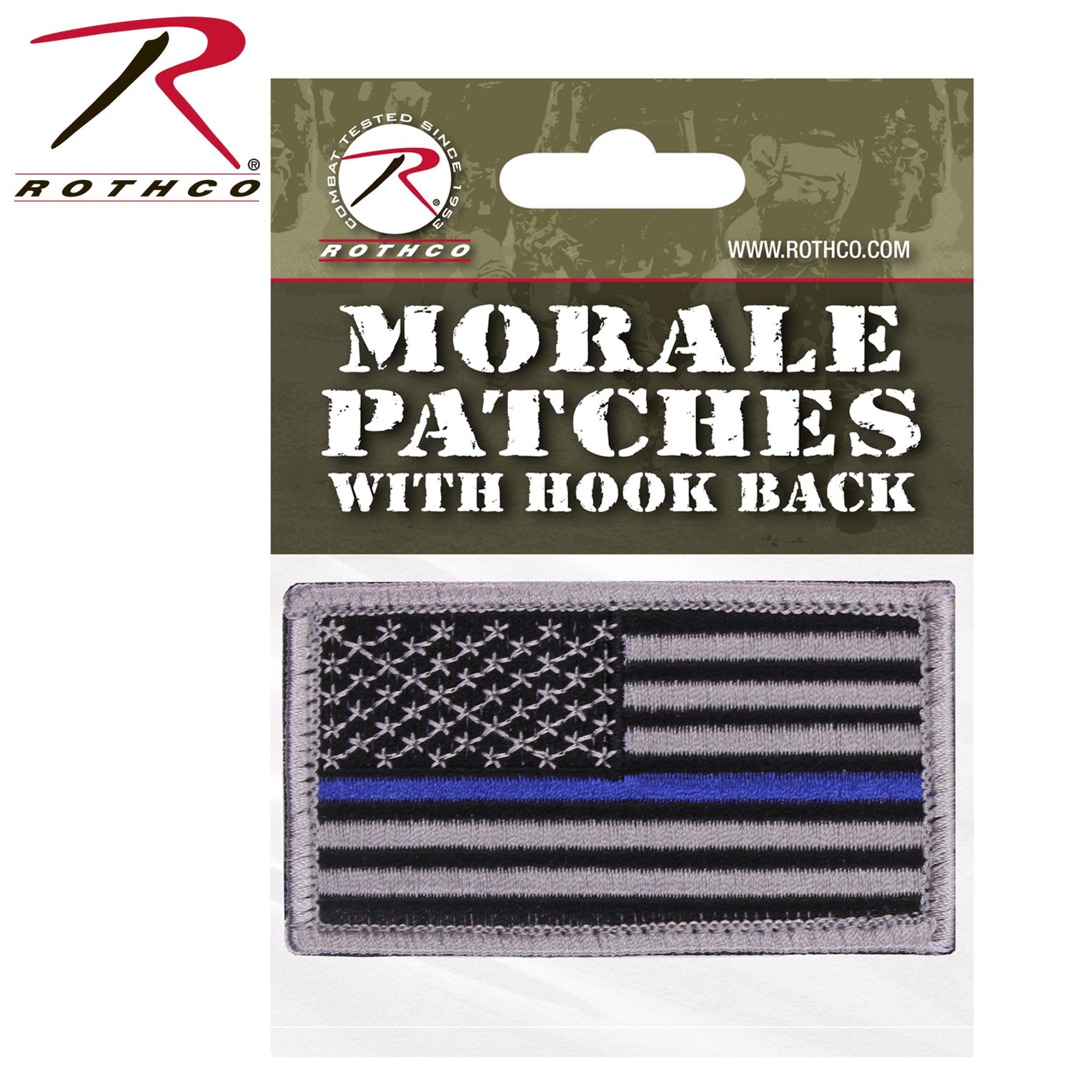 Rothco Thin Blue Line Police U.S. Flag Patch - Hook Back LARSON TACTICAL SUPPLY