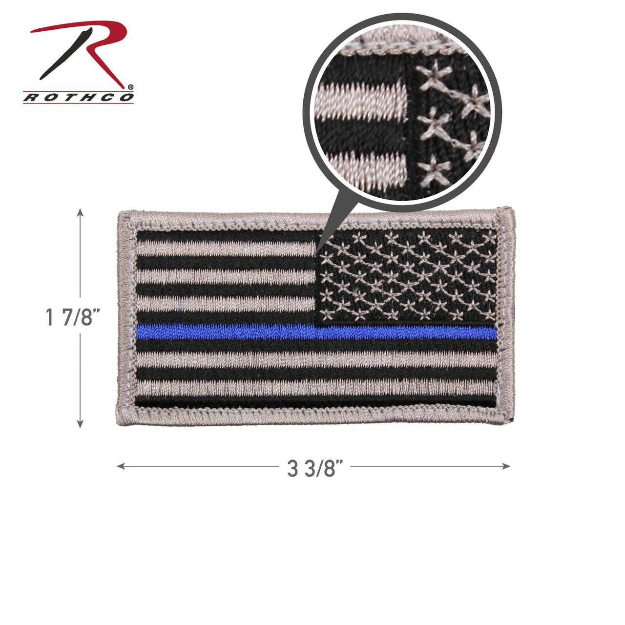Rothco Thin Blue Line Police U.S. Flag Patch - Hook Back LARSON TACTICAL SUPPLY