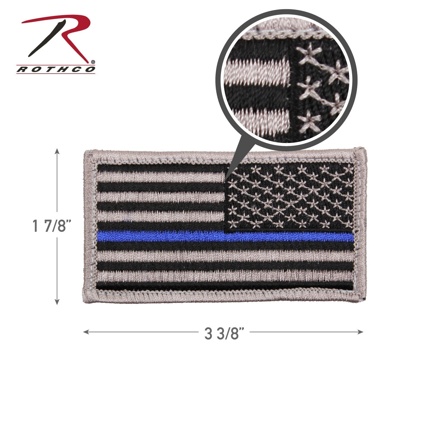 Rothco Thin Blue Line Police U.S. Flag Patch - Hook Back LARSON TACTICAL SUPPLY
