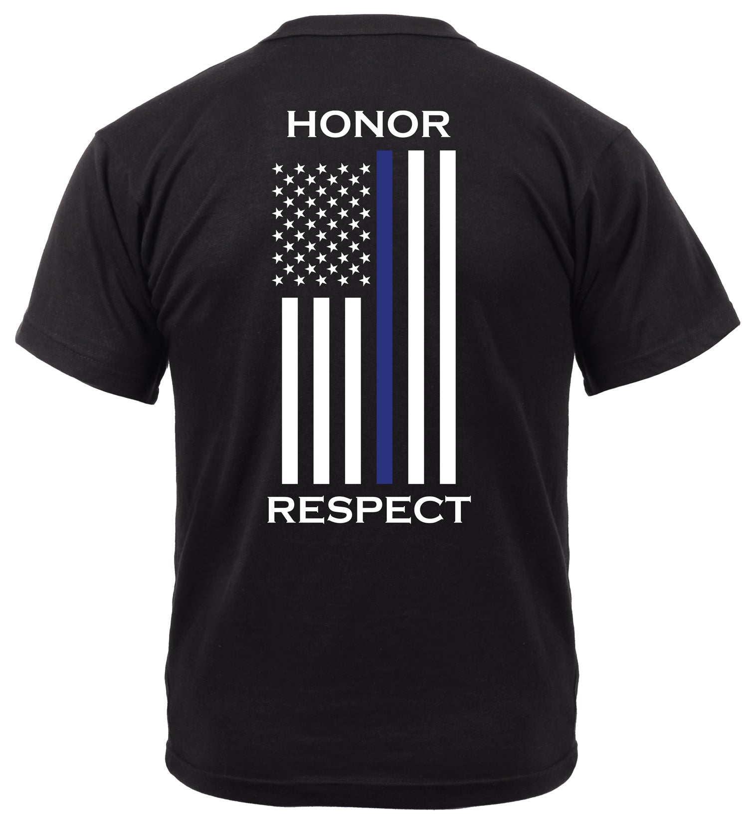 Rothco Honor and Respect 2-Sided Thin Blue Line Flag T-Shirt - Black LARSON TACTICAL SUPPLY