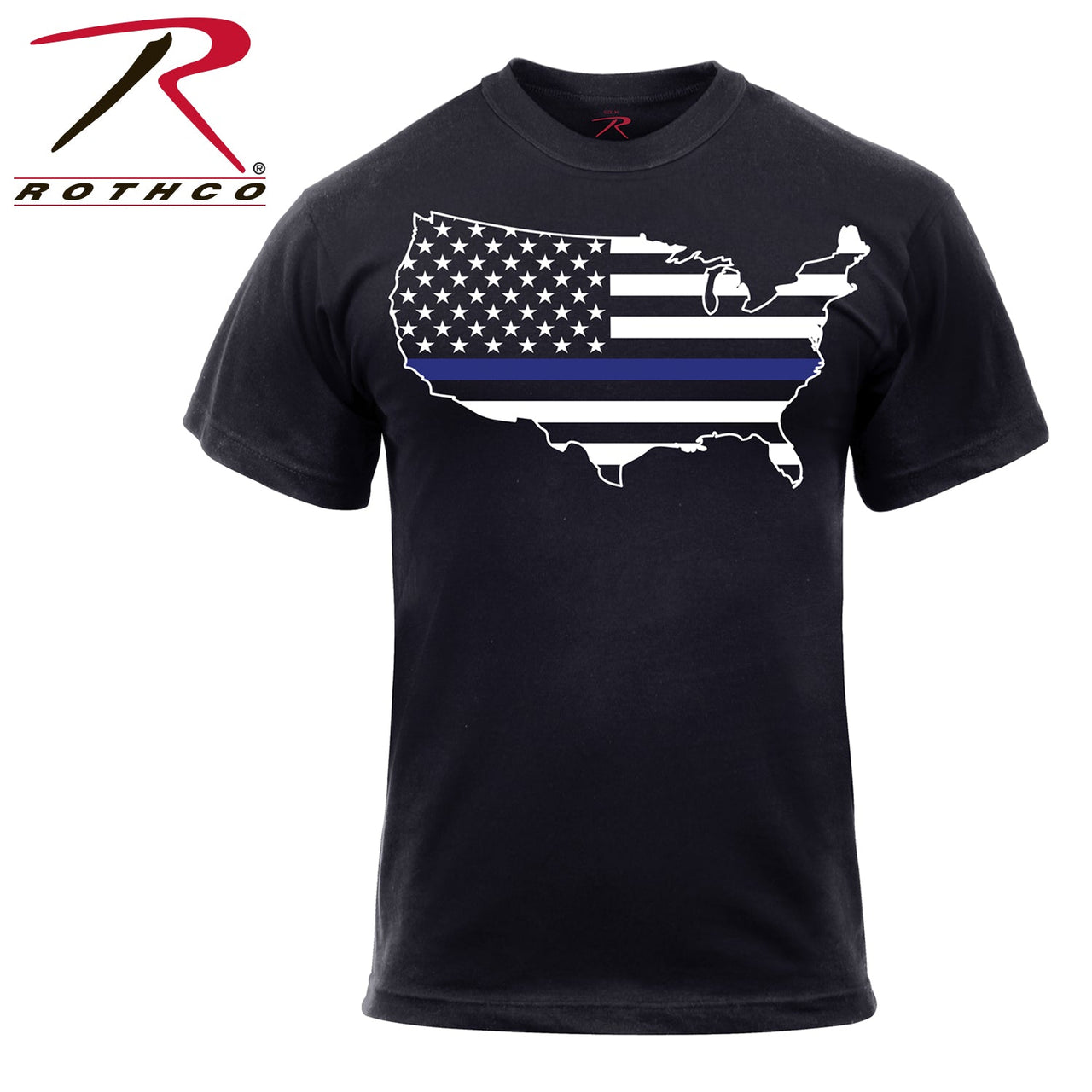 Rothco Thin Blue Line America Map T-Shirt LARSON TACTICAL SUPPLY