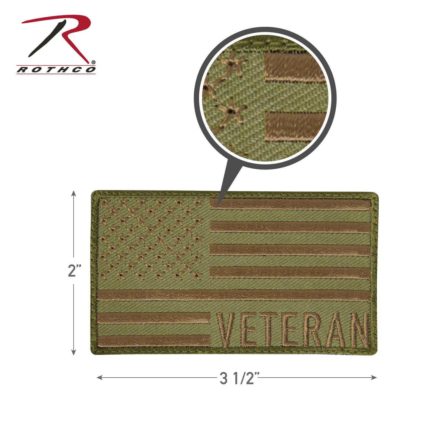 Rothco Veteran US Flag Patch - Coyote Brown LARSON TACTICAL SUPPLY