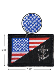 Rothco US Flag / USN Anchor Patch With Hook Back LARSON TACTICAL SUPPLY