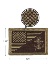 Rothco US Flag / USN Anchor Patch With Hook Back LARSON TACTICAL SUPPLY