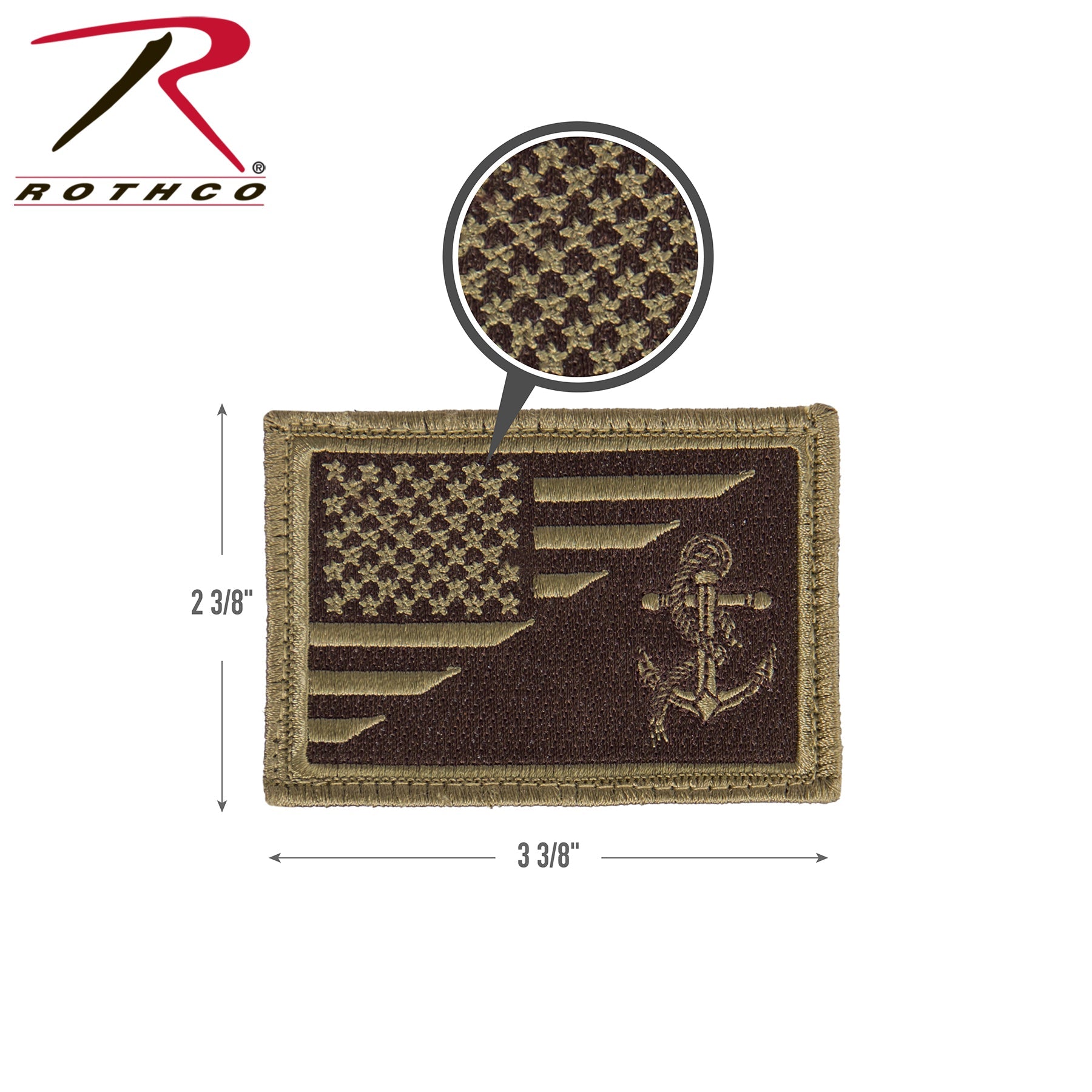 Rothco US Flag / USN Anchor Patch With Hook Back LARSON TACTICAL SUPPLY