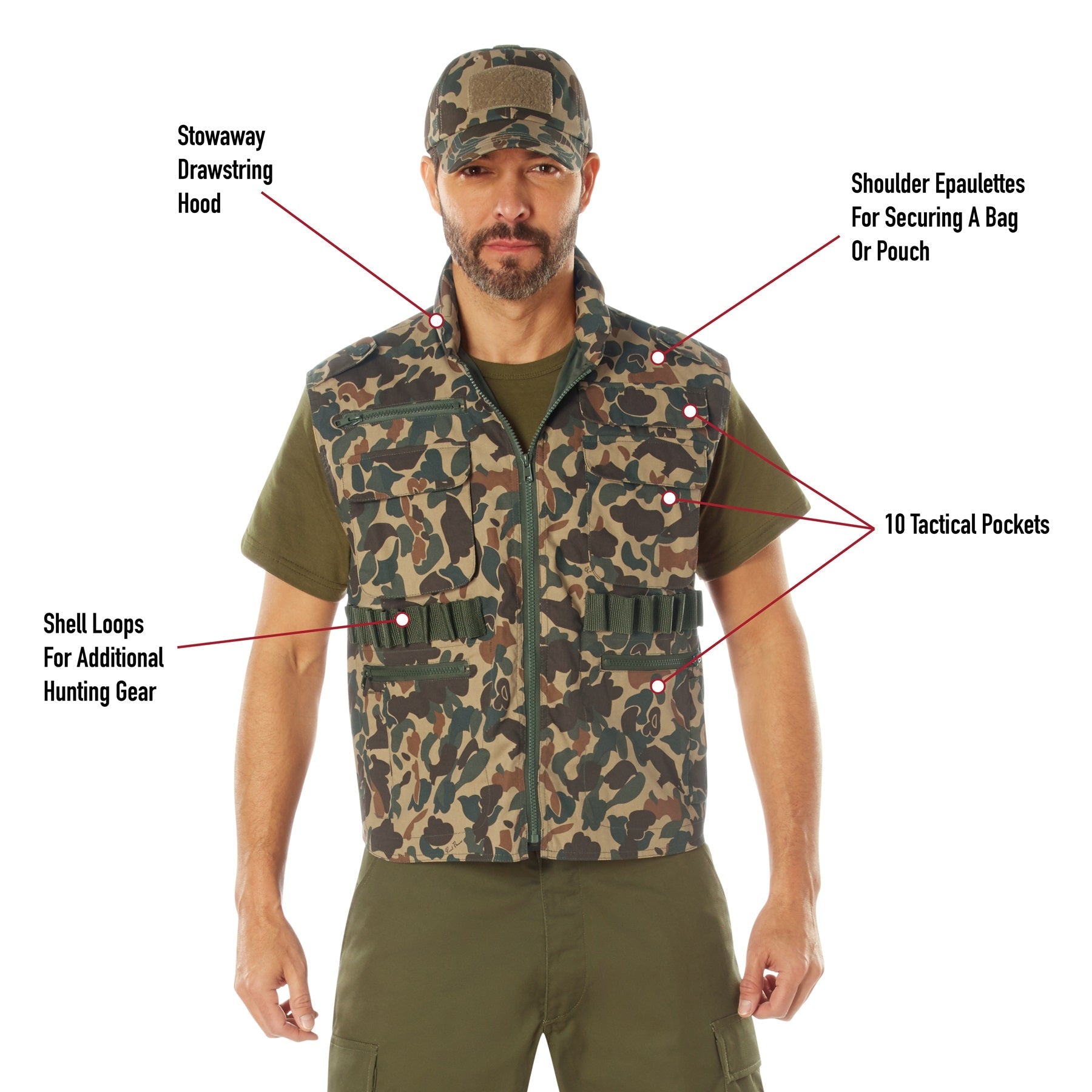 Rothco X Bear Archery Fred Bear Camo Ranger Vest LARSON TACTICAL SUPPLY