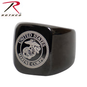 Rothco Stainless Steel USMC Eagle, Globe and Anchor Ring - Black LARSON TACTICAL SUPPLY
