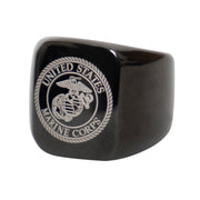 Rothco Stainless Steel USMC Eagle, Globe and Anchor Ring - Black LARSON TACTICAL SUPPLY