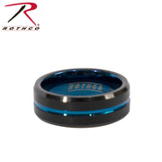 Rothco Tungsten Carbide Thin Blue Line Ring LARSON TACTICAL SUPPLY
