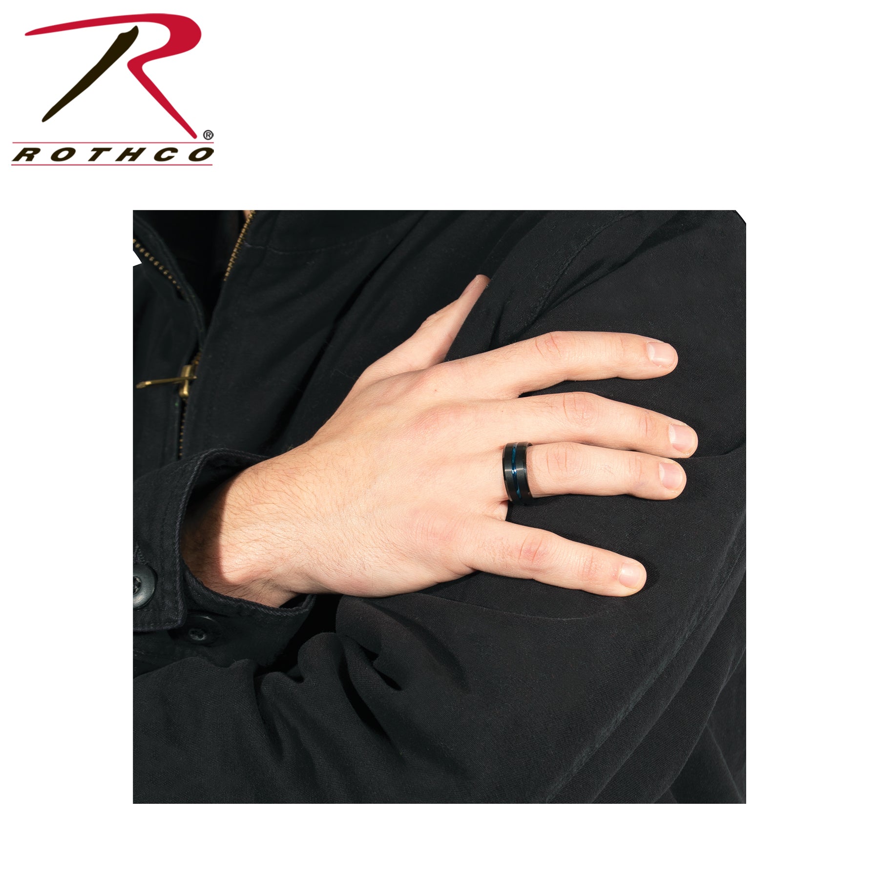 Rothco Tungsten Carbide Thin Blue Line Ring LARSON TACTICAL SUPPLY