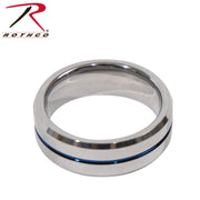 Rothco Tungsten Carbide Thin Blue Line Ring LARSON TACTICAL SUPPLY