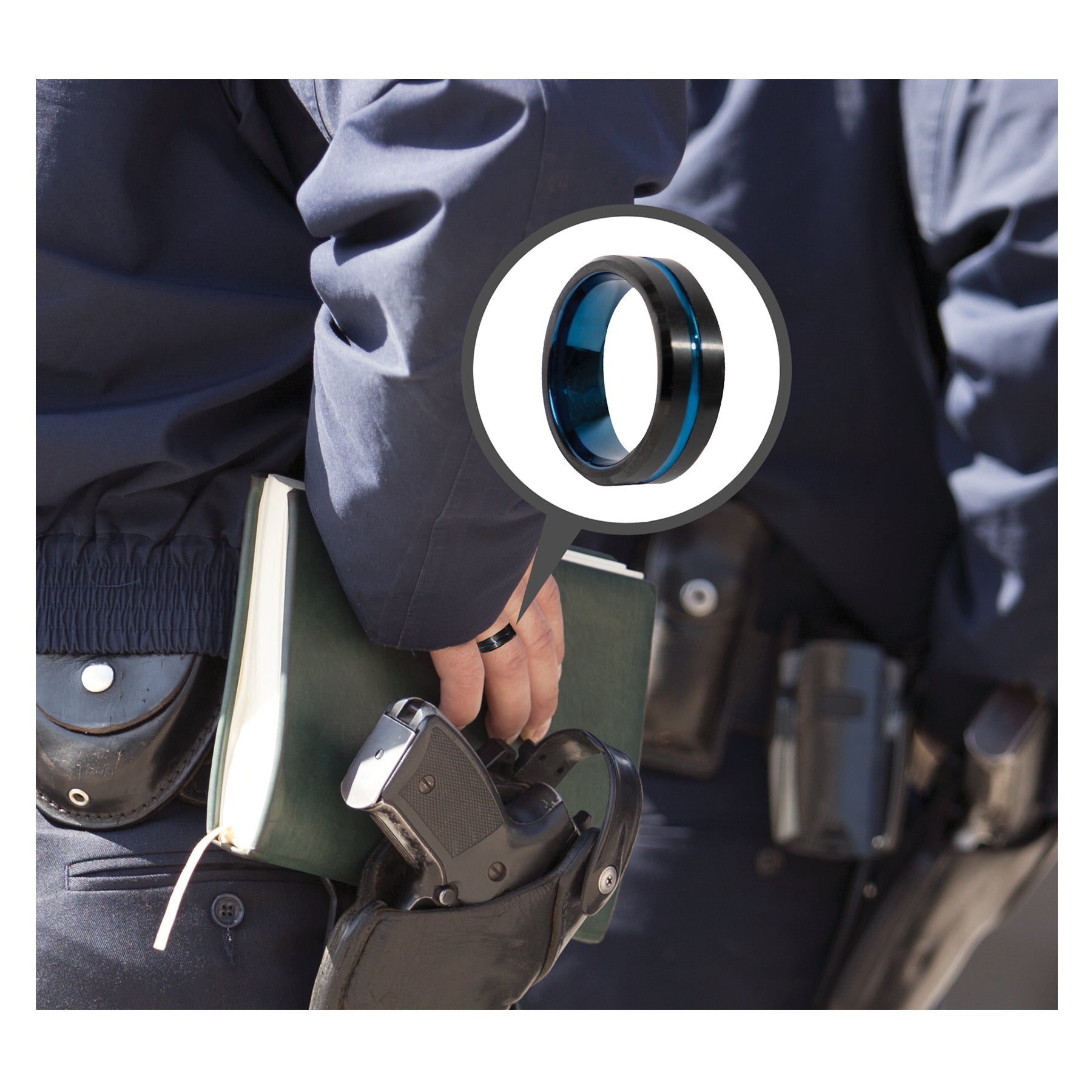 Rothco Tungsten Carbide Thin Blue Line Ring LARSON TACTICAL SUPPLY