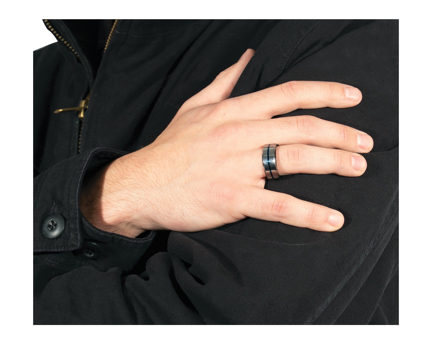 Rothco Tungsten Carbide Thin Blue Line Ring LARSON TACTICAL SUPPLY