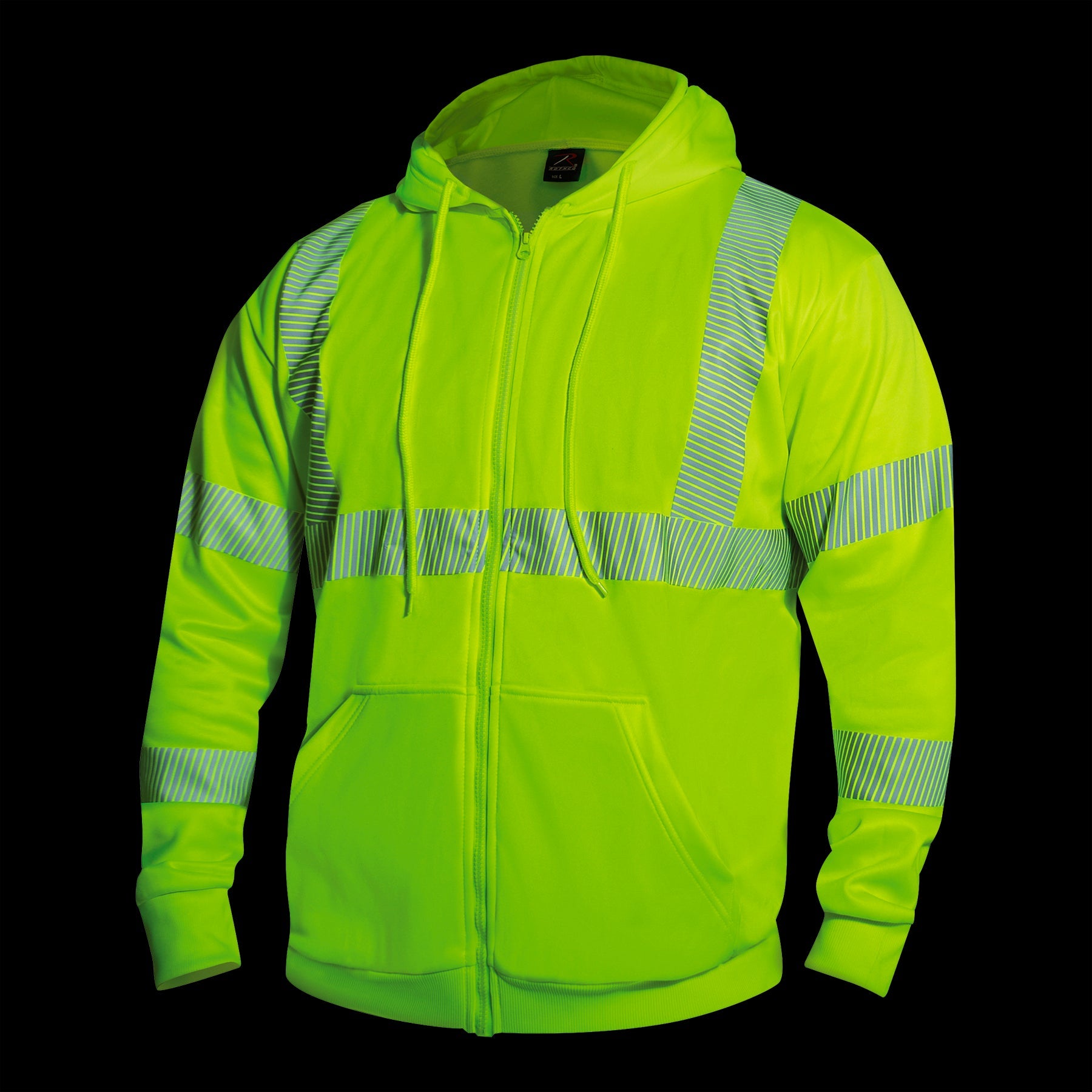 Rothco Hi-Vis Performance Zipper Sweatshirt - Safety Green LARSON TACTICAL SUPPLY