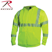 Rothco Hi-Vis Performance Zipper Sweatshirt - Safety Green LARSON TACTICAL SUPPLY