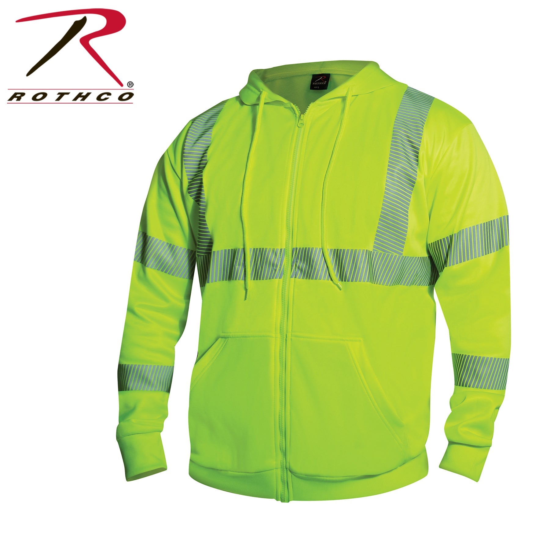 Rothco Hi-Vis Performance Zipper Sweatshirt - Safety Green LARSON TACTICAL SUPPLY