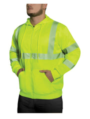 Rothco Hi-Vis Performance Zipper Sweatshirt - Safety Green LARSON TACTICAL SUPPLY