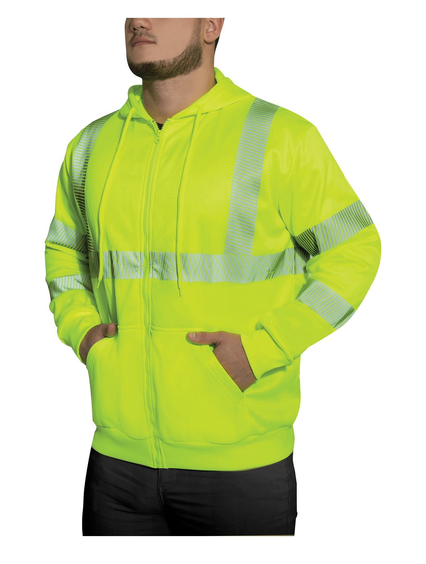 Rothco Hi-Vis Performance Zipper Sweatshirt - Safety Green LARSON TACTICAL SUPPLY
