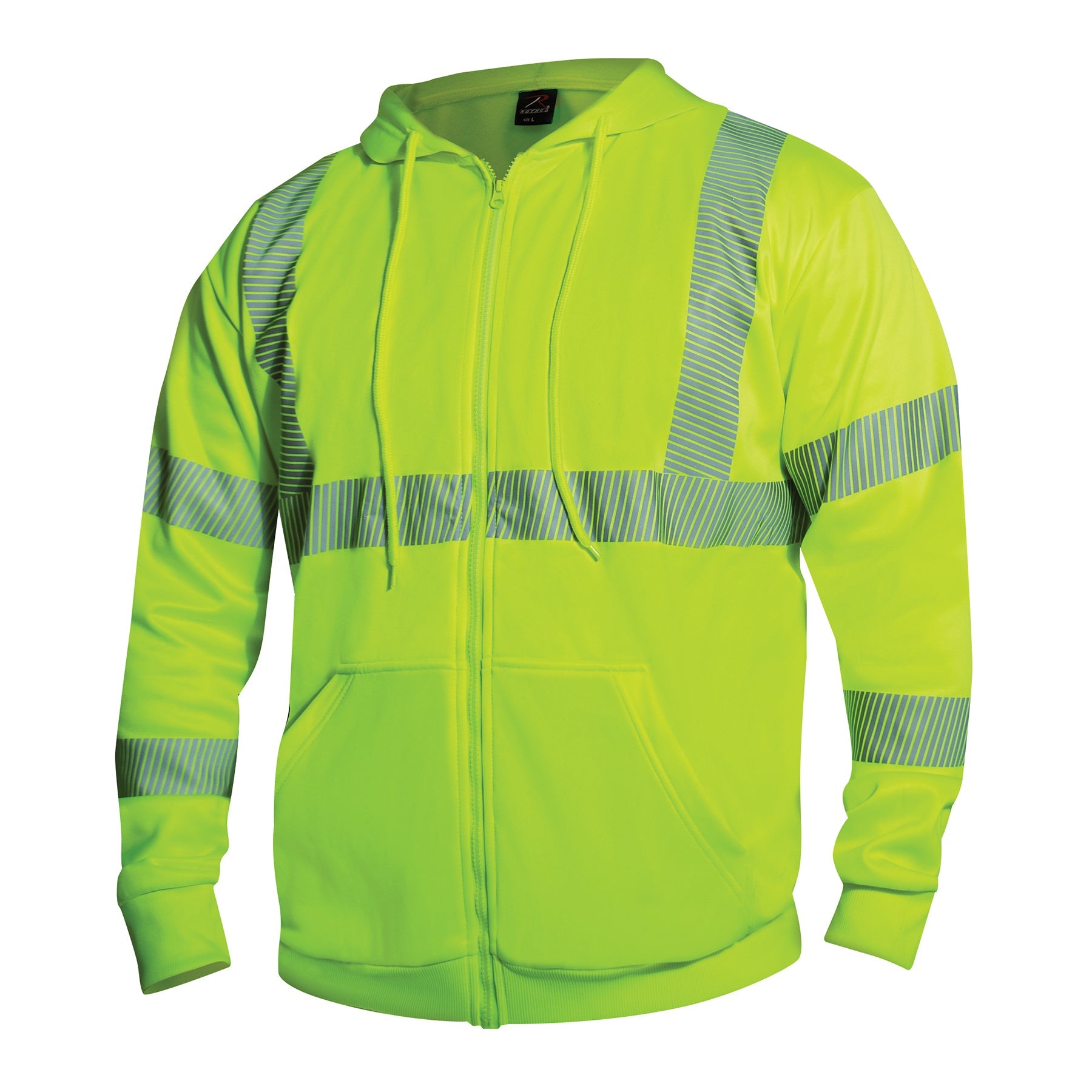 Rothco Hi-Vis Performance Zipper Sweatshirt - Safety Green LARSON TACTICAL SUPPLY