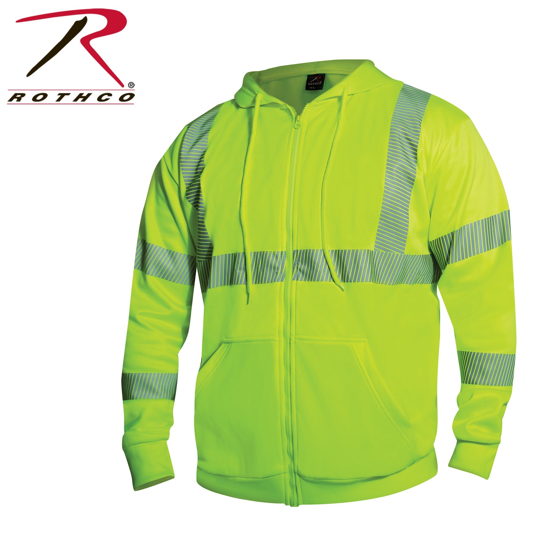 Rothco Hi-Vis Performance Zipper Sweatshirt - Safety Green LARSON TACTICAL SUPPLY