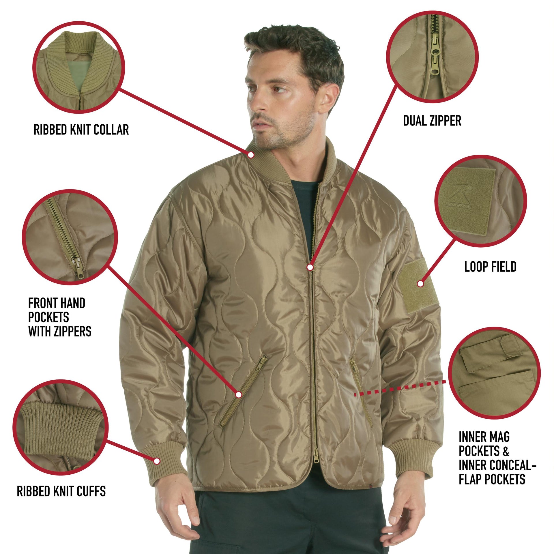 Rothco Concealed Carry Quilted Woobie Jacket LARSON TACTICAL SUPPLY