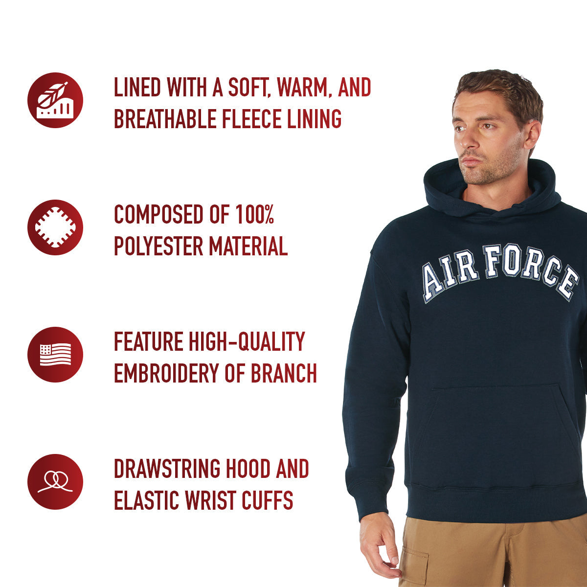 Rothco Embroidered Pullover Hoodies LARSON TACTICAL SUPPLY