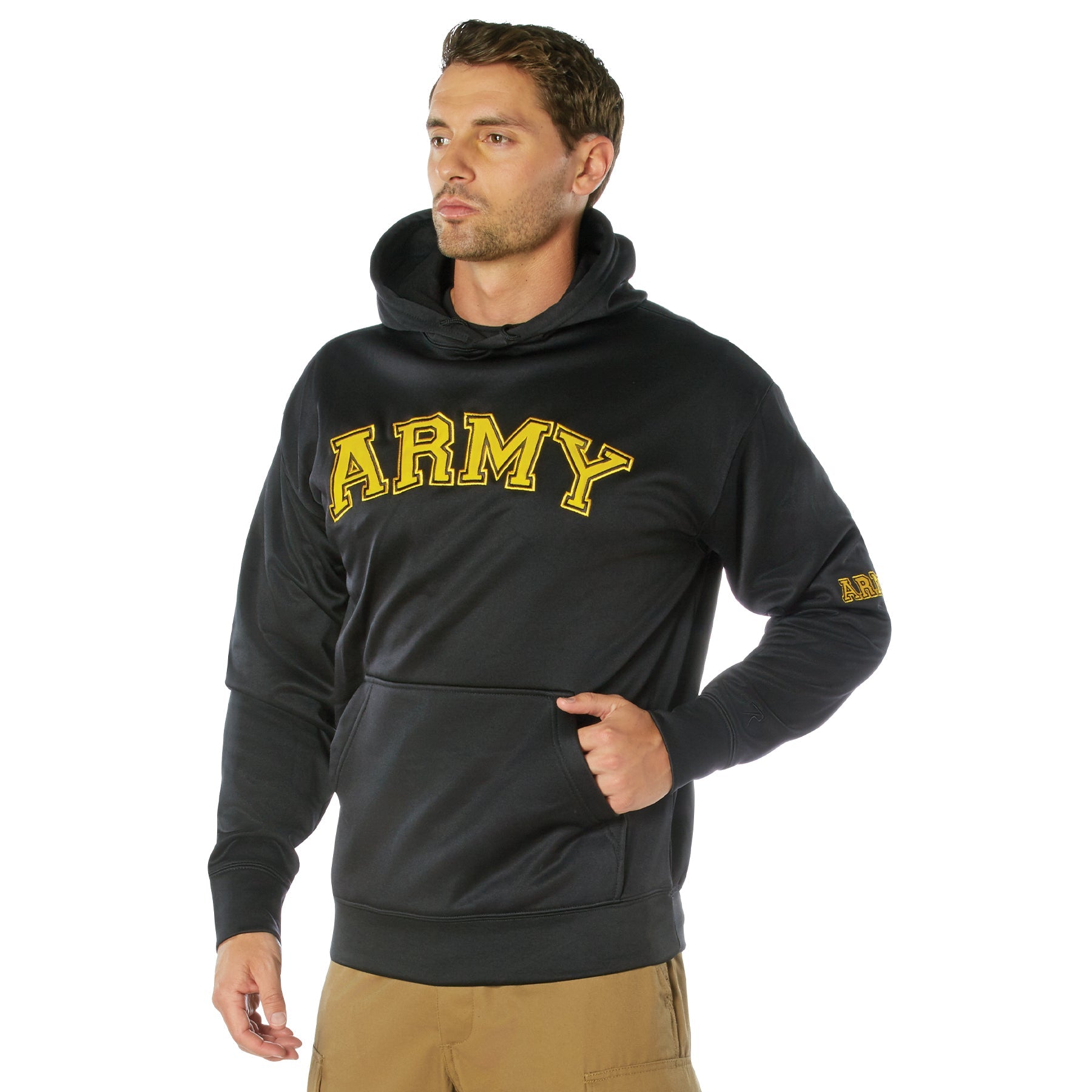 Rothco Army Pullover Hoodie - Black LARSON TACTICAL SUPPLY