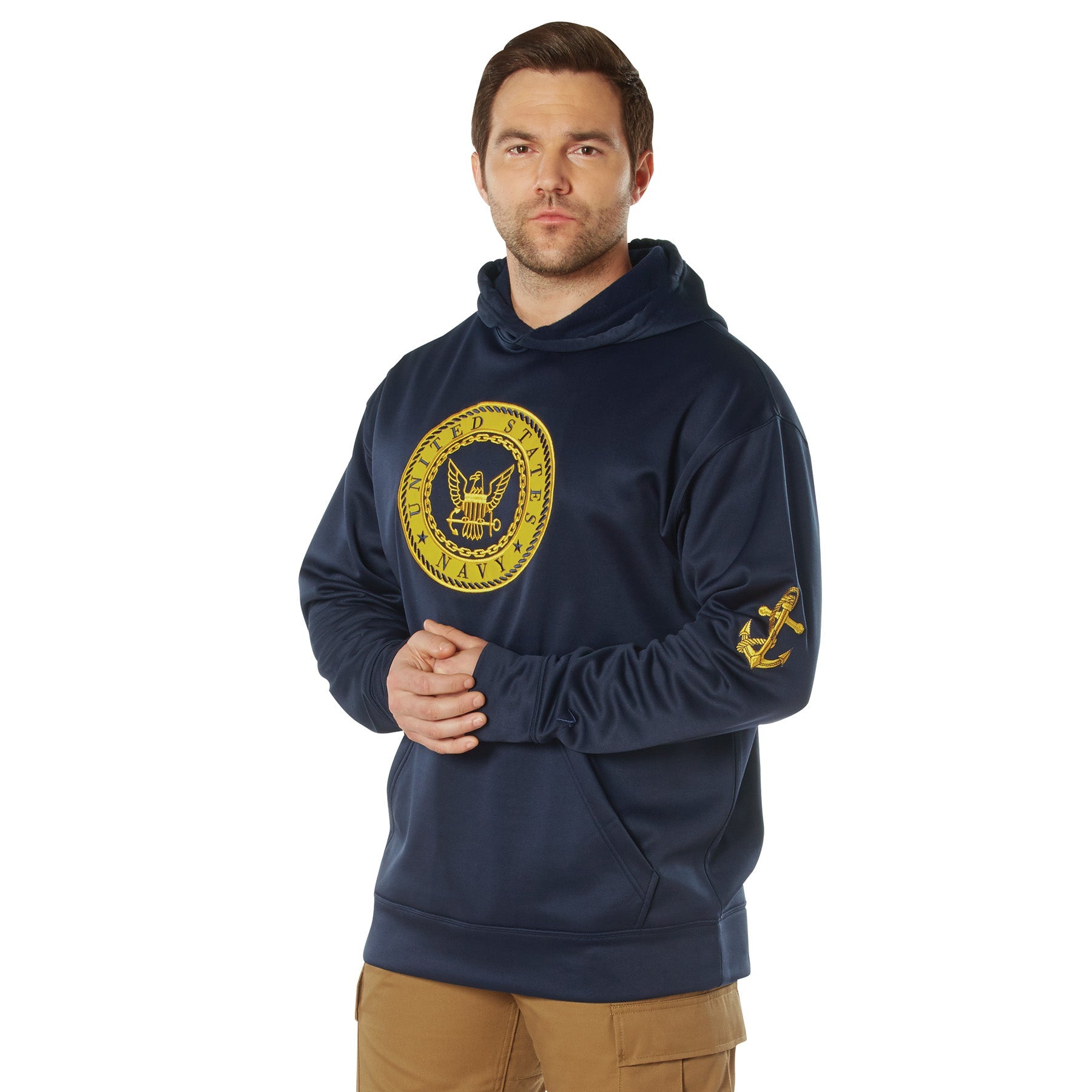 Rothco Navy Emblem Pullover Hooded Sweatshirt LARSON TACTICAL SUPPLY