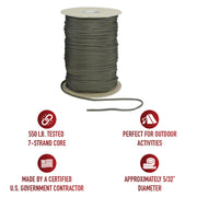 Rothco Nylon Paracord 550lb 1000 Foot Spool LARSON TACTICAL SUPPLY