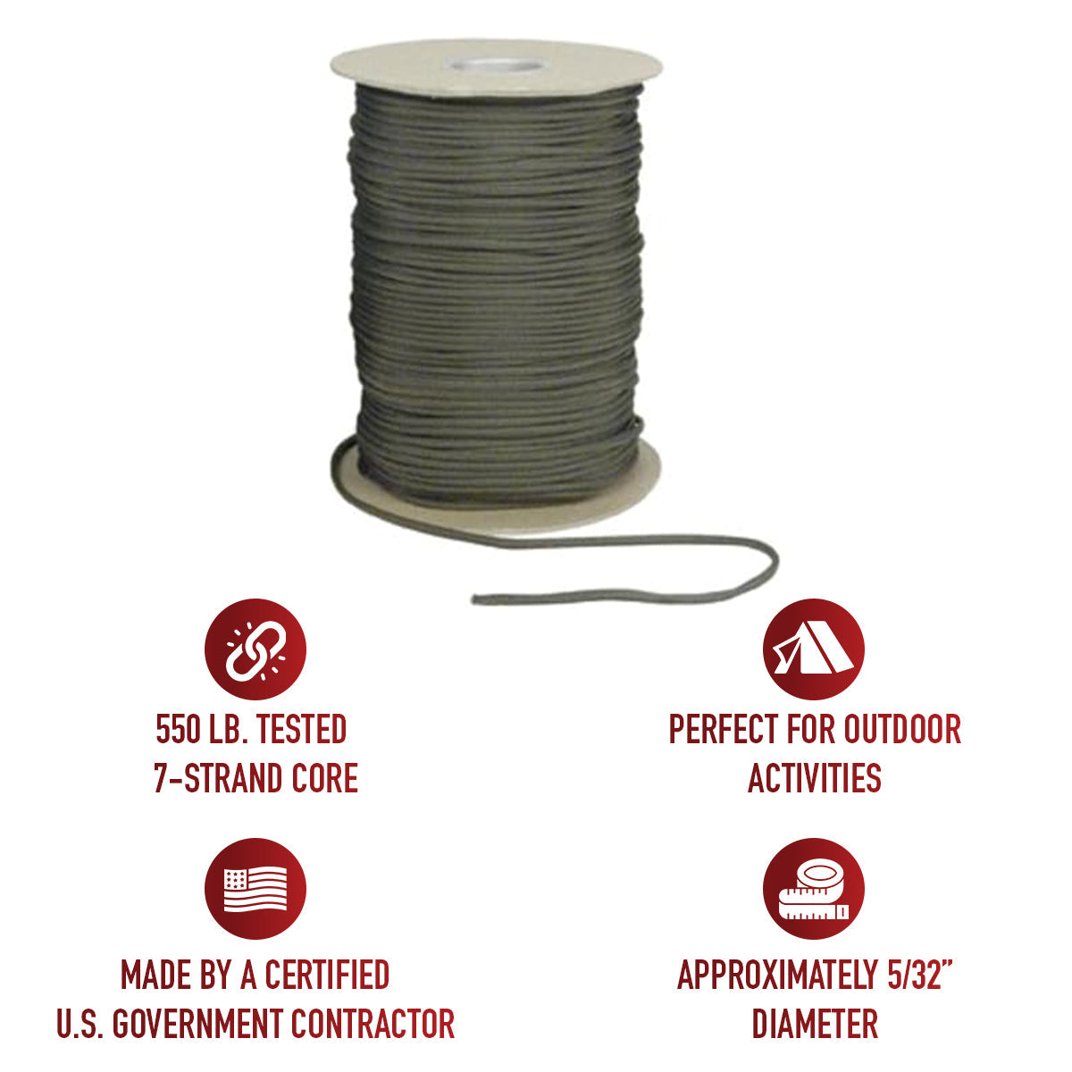 Rothco Nylon Paracord 550lb 1000 Foot Spool LARSON TACTICAL SUPPLY