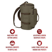 Rothco Convertible Canvas Duffle / Backpack - 19 Inches LARSON TACTICAL SUPPLY