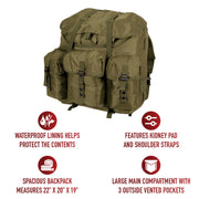 Rothco G.I. Type Large Alice Pack with Frame LARSON TACTICAL SUPPLY