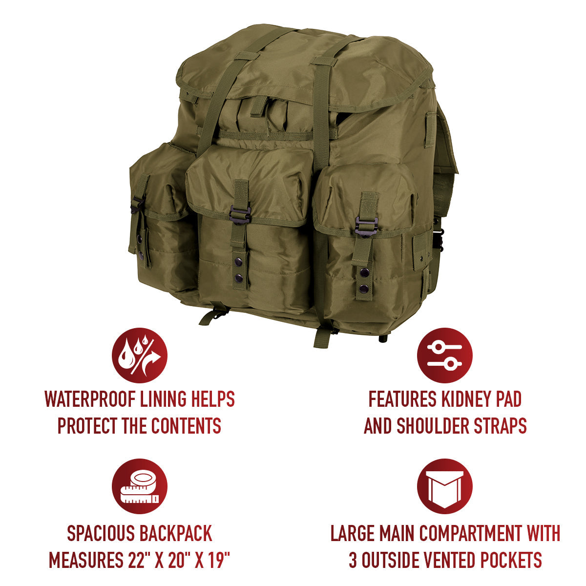 Rothco G.I. Type Large Alice Pack with Frame LARSON TACTICAL SUPPLY
