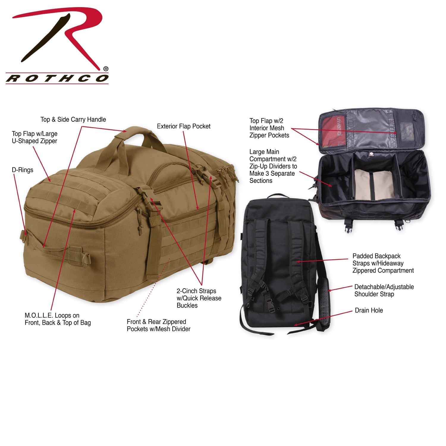 Rothco 3-In-1 Convertible Mission Bag LARSON TACTICAL SUPPLY