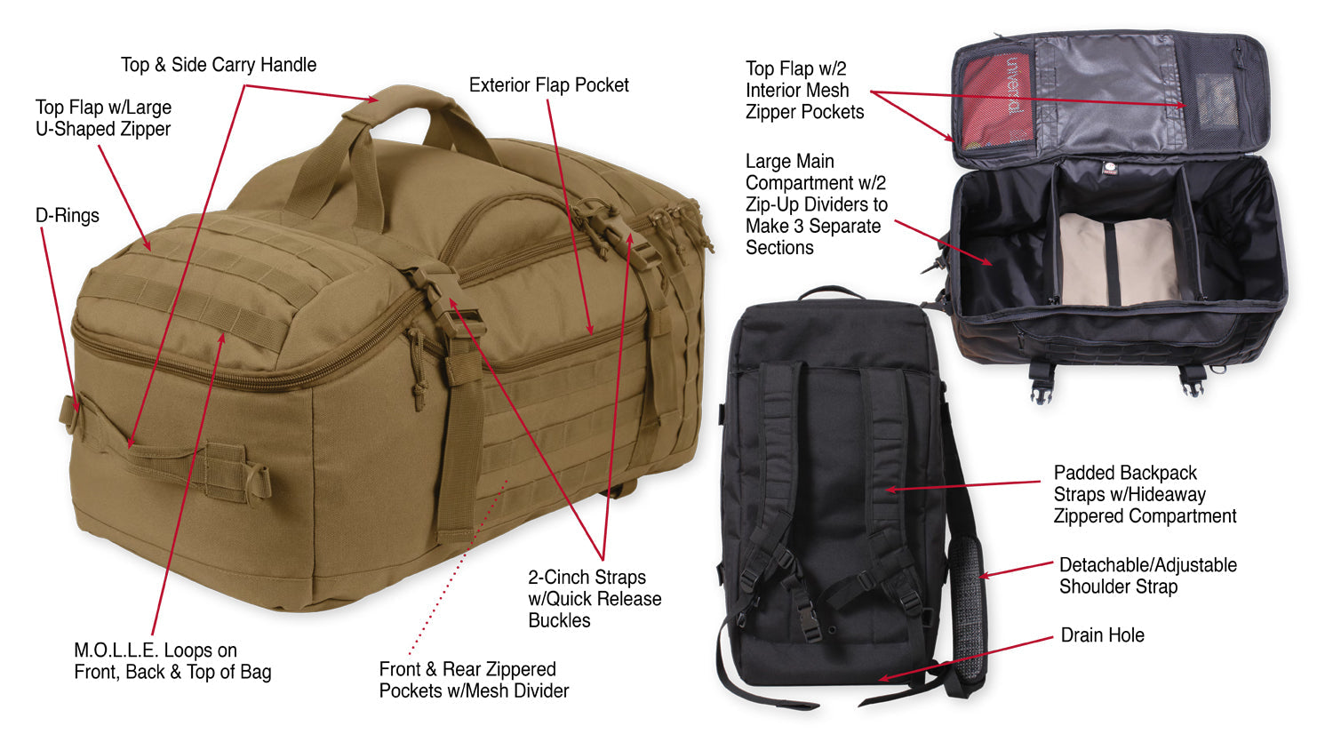 Rothco 3-In-1 Convertible Mission Bag LARSON TACTICAL SUPPLY