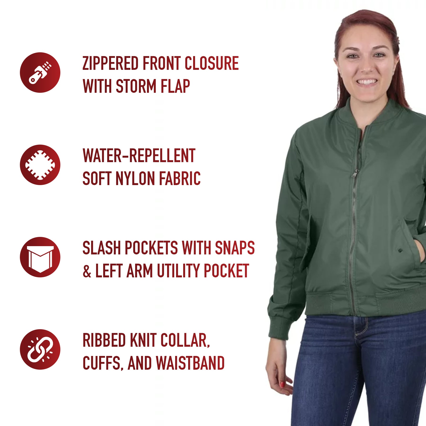 Rothco Womens Lightweight MA-1 Flight Jacket LARSON TACTICAL SUPPLY