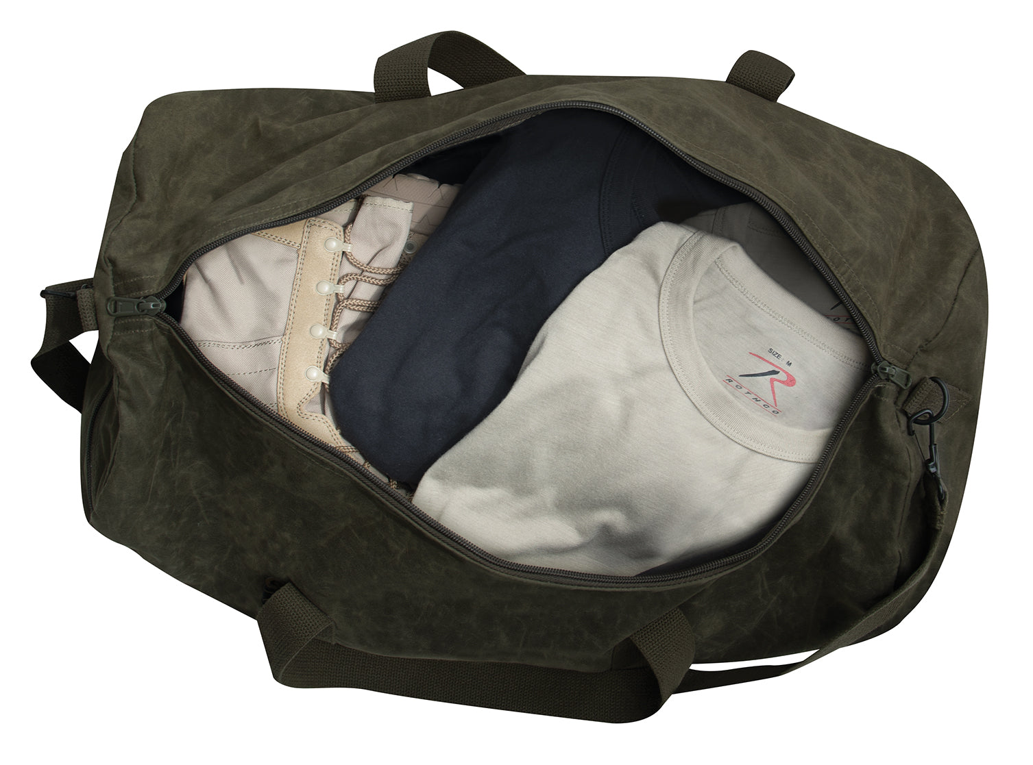 Rothco Waxed Canvas Shoulder Duffle Bag - 24 Inch LARSON TACTICAL SUPPLY