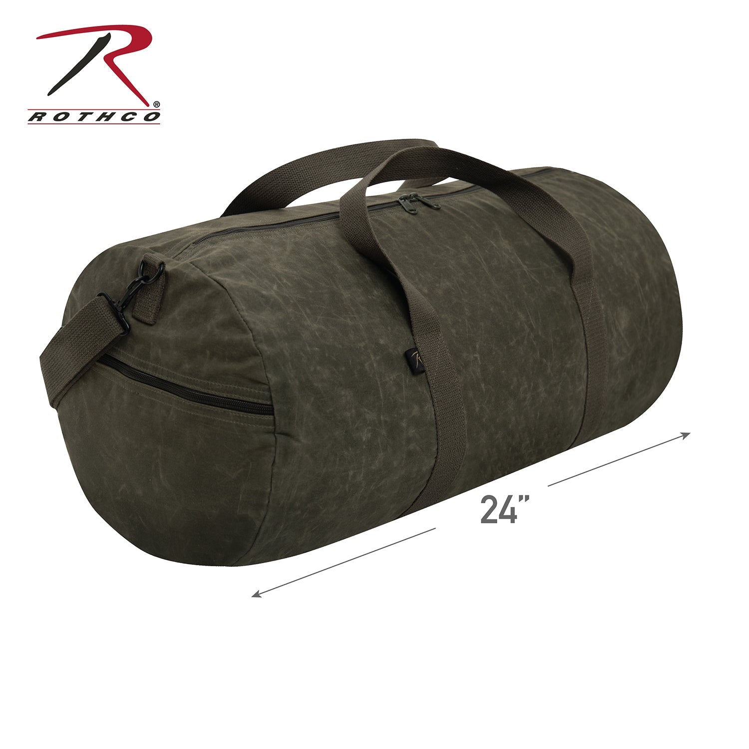 Rothco Waxed Canvas Shoulder Duffle Bag - 24 Inch LARSON TACTICAL SUPPLY