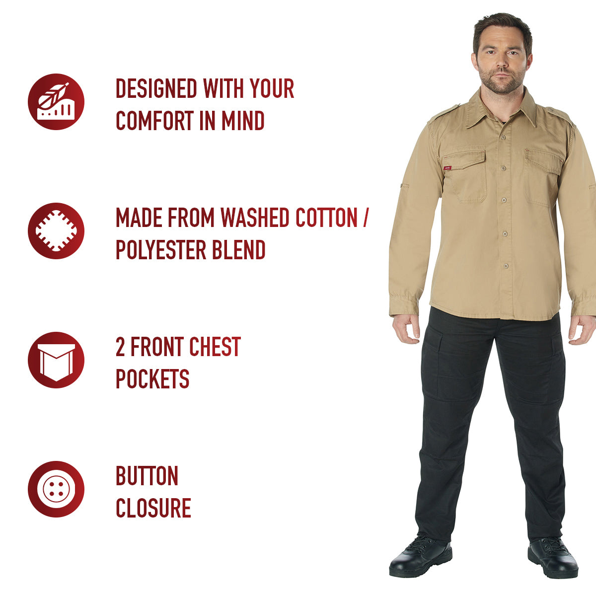 Rothco Vintage Fatigue Shirt LARSON TACTICAL SUPPLY