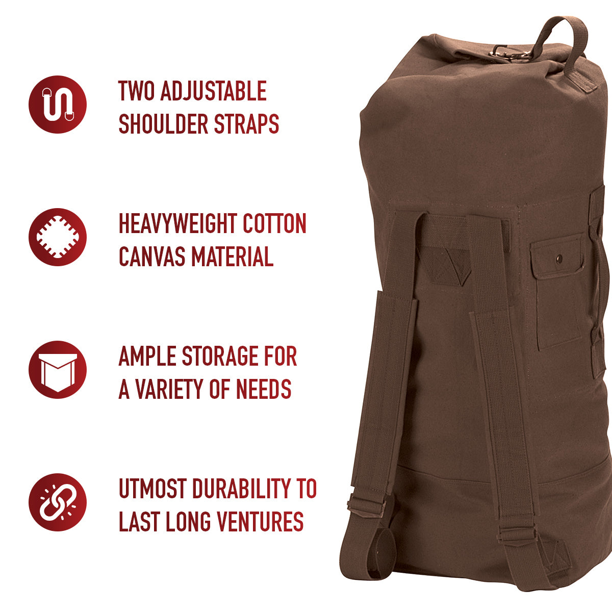 Rothco G.I. Style Canvas Double Strap Duffle Bag LARSON TACTICAL SUPPLY